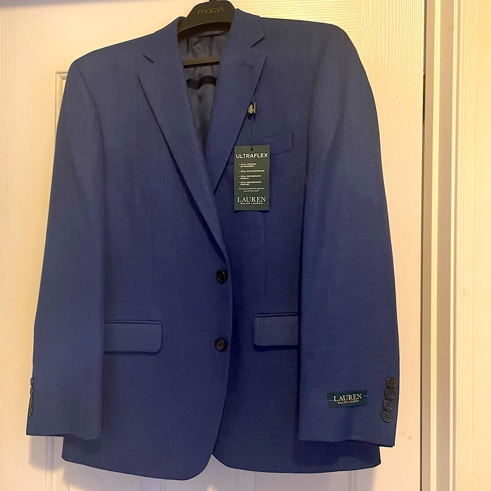 NWT Lauren Ralph Lauren UltraFlex Sport Coat Blazer Jacket Bright Navy Men’s 40S